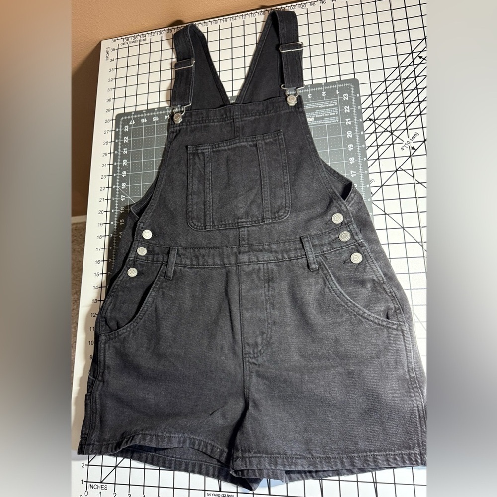 Utility Denim Black Overalls